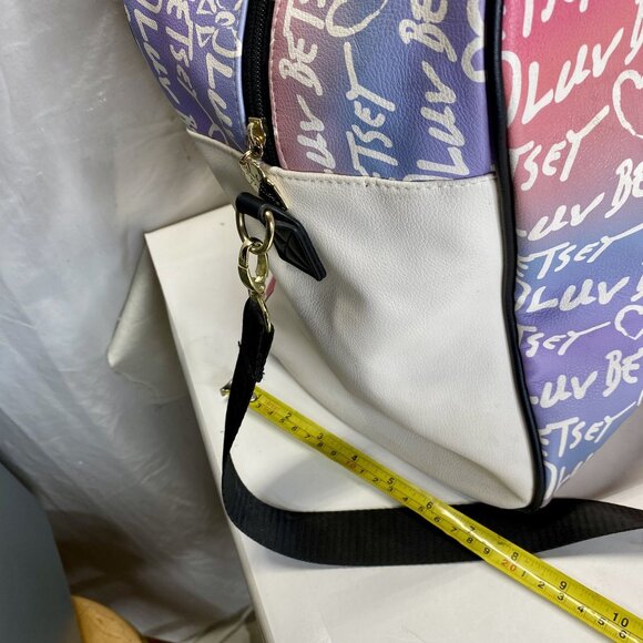 Luv Betsey by Betsey Johnson Multicolor Heart Graffiti Weekender Travel Bag - Picture 4 of 14